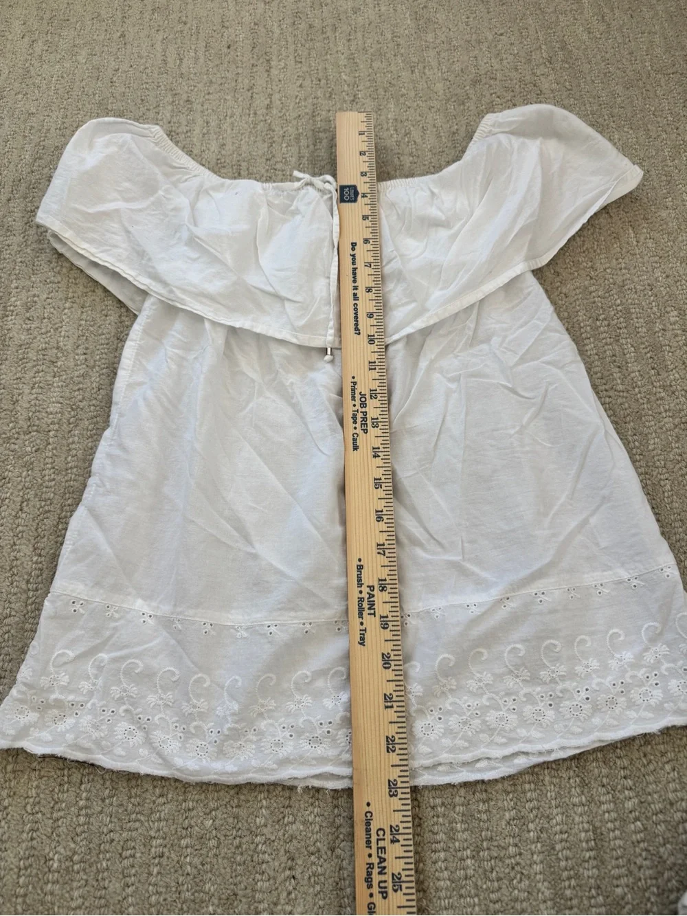Soho White Off-Shoulder Eyelet Hem Top - Picture 4 of 6